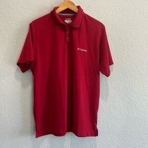 Columbia Red Omni Shade Sun Protection Athletic Polo Size Large